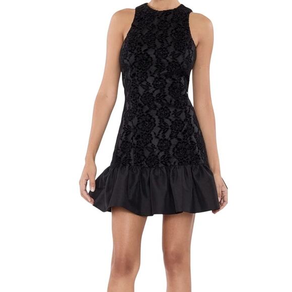Likely Elton lace overlay minidress dress black size 10 - Picture 1 of 9